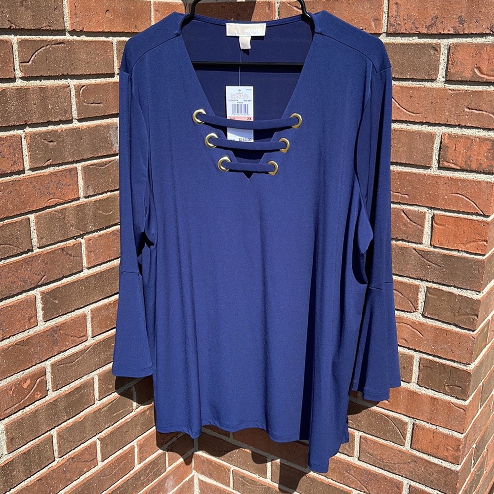 Michael Kors True Navy Dressy Blouse